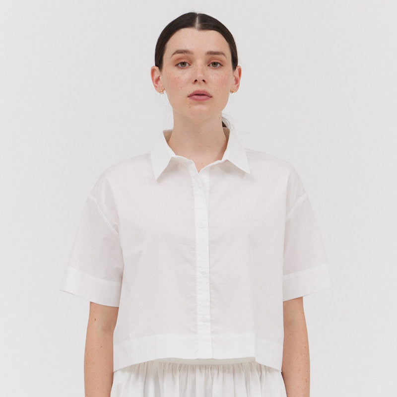 Grade & Gather Short Sleeve Crop Shirt