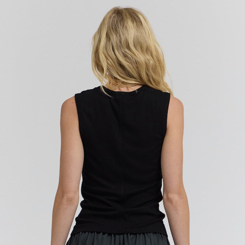 Grade & Gather Wide Shoulder Tank Black - shoostore