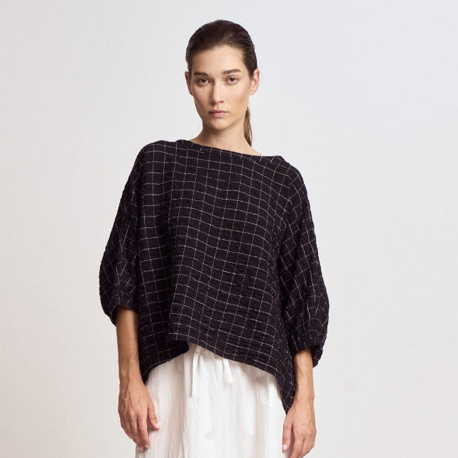 Grade & Gather Gauze Check Print Shirt - shoostore