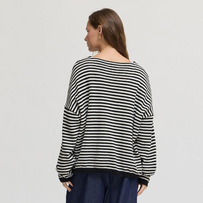 Grade & Gather Loose Striped Sweater - shoostore