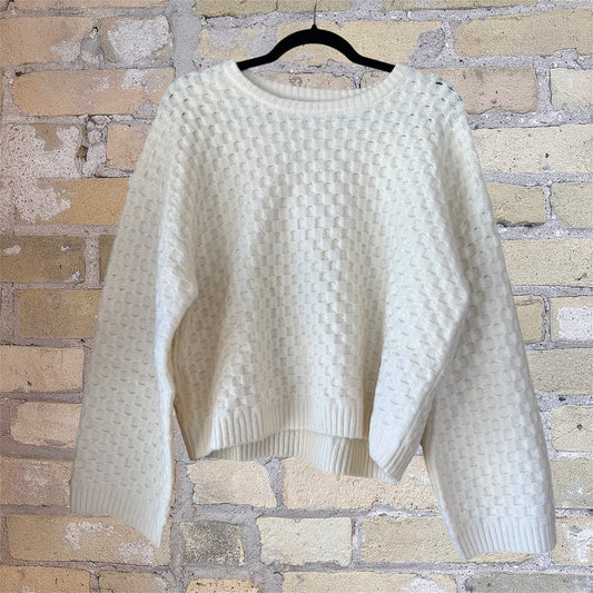 Grade & Gather Ivory Check Sweater