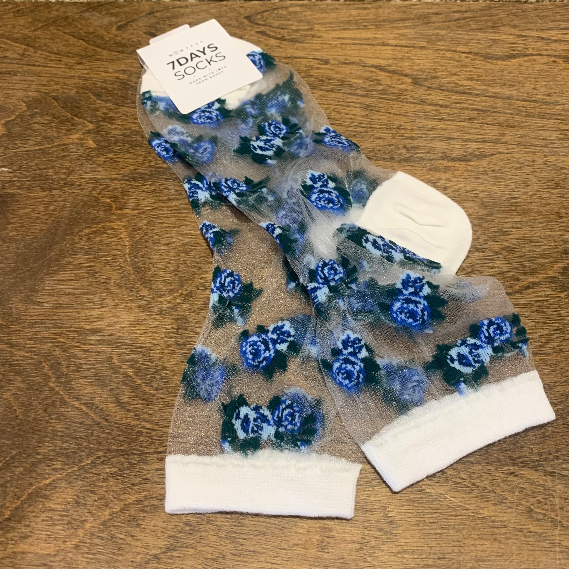 Crew Floral See-Through Socks - shoostore
