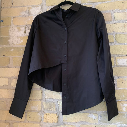 Article X Asymmetric Button Down Black
