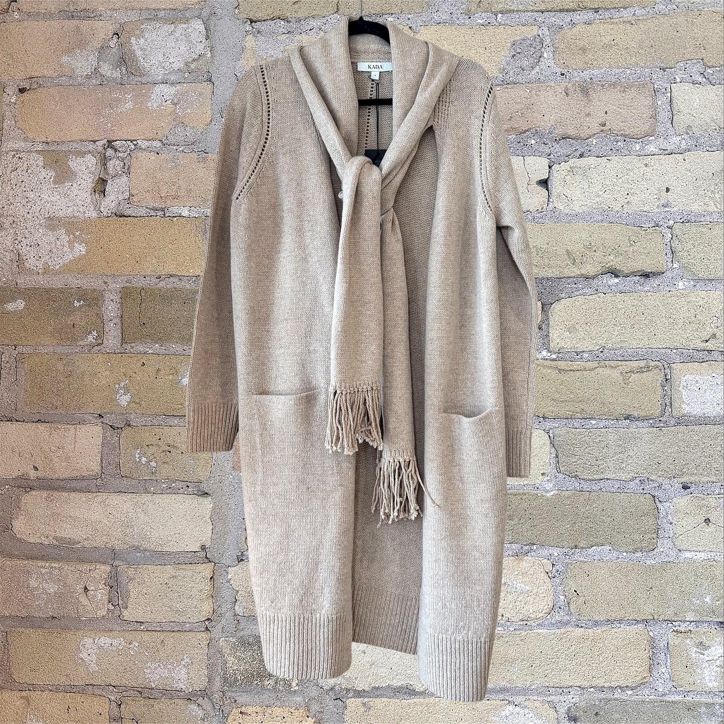 Ember Scarf Cardigan Taupe