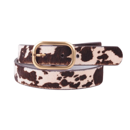 Animal Print Belt with Rectangular Buckle - shoostore