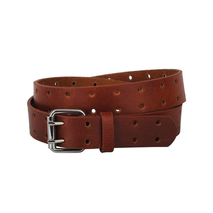 Double Prong Leather Belt - shoostore