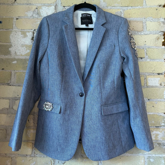 Gearhead Bling Sleeve Blazer Lt Blue