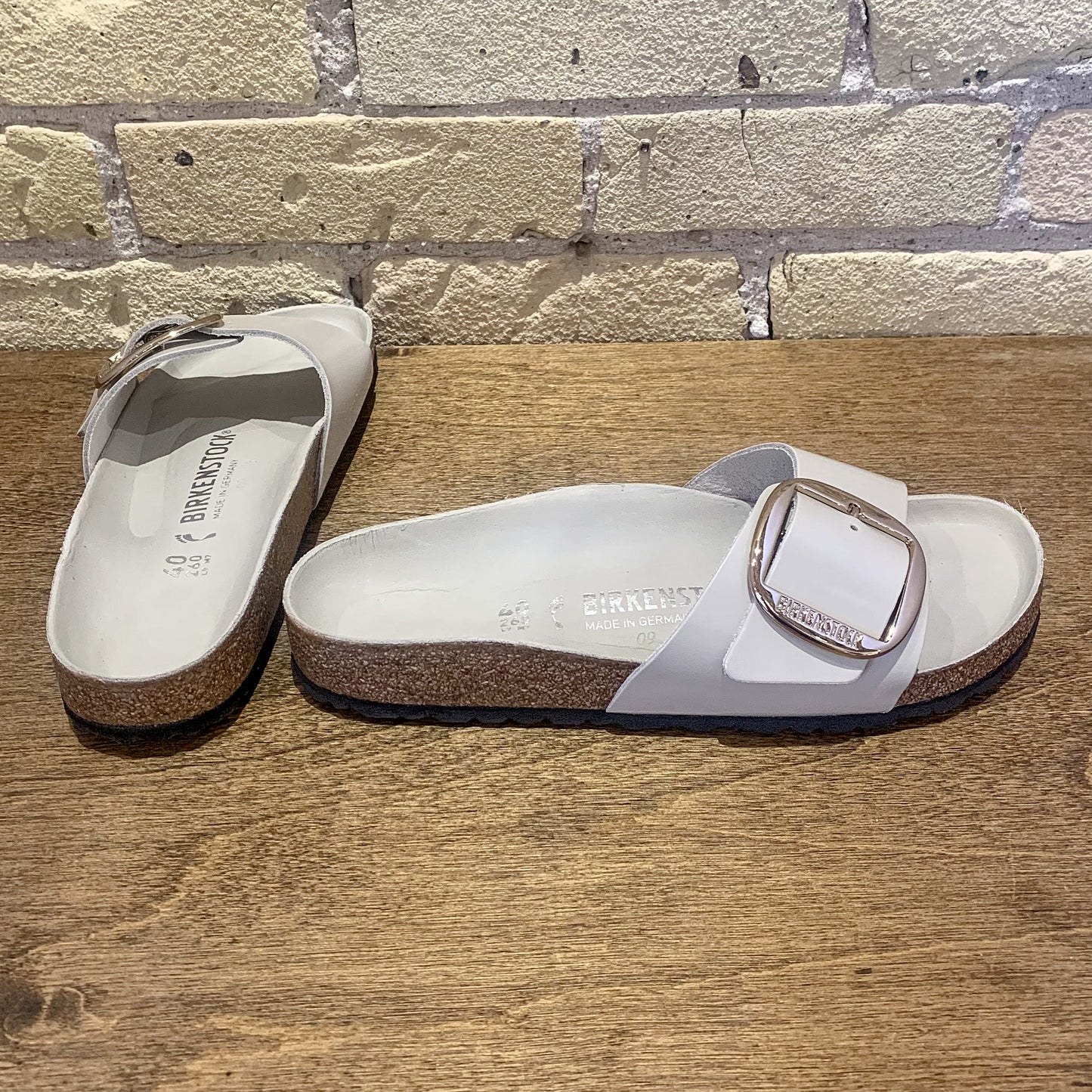 Madrid Big Buckle High Shine Oyster - shoostore
