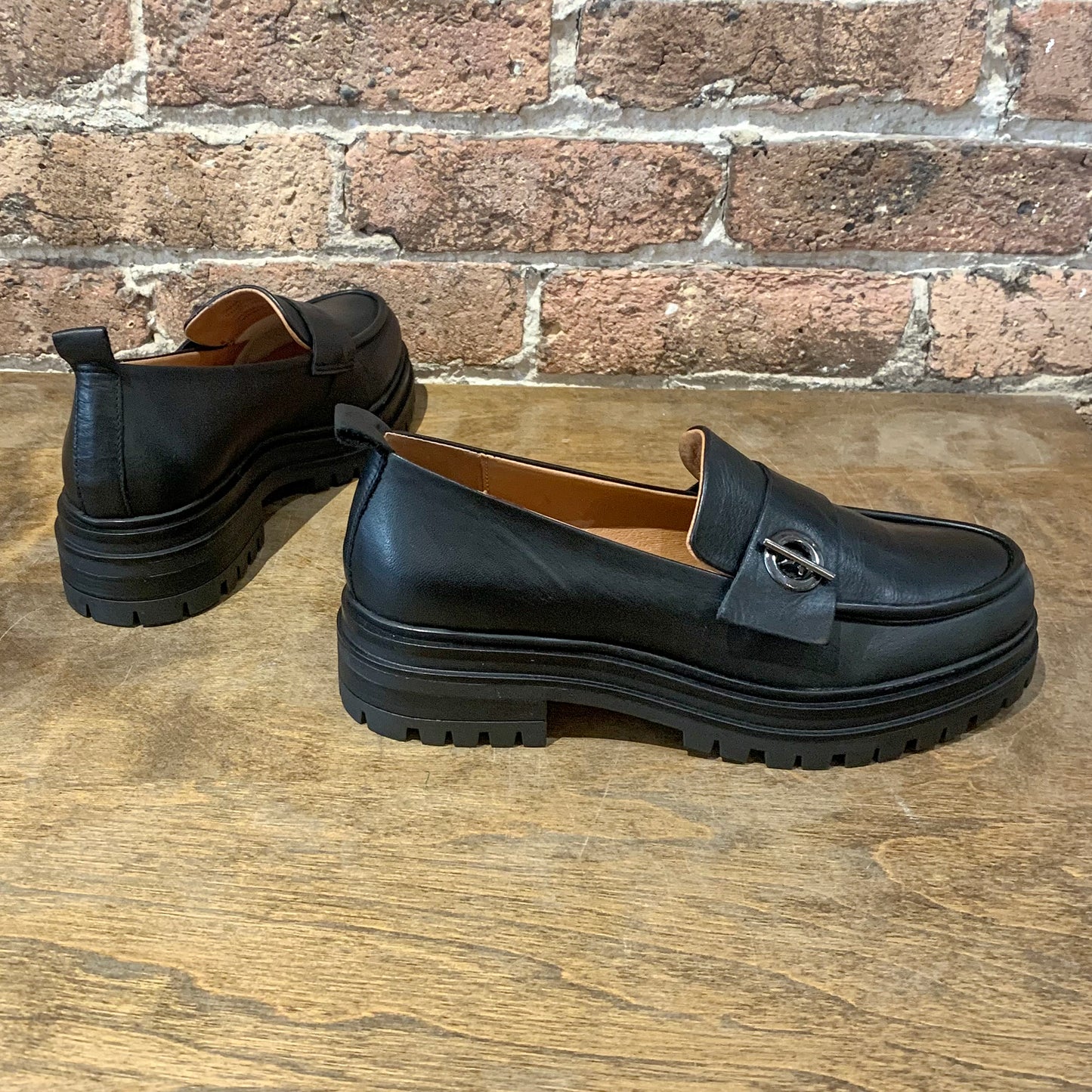 Loraine Black Leather Loafer