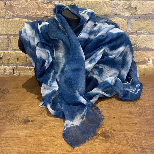 BZ Hand Dyed Scarf Indigo Rye - shoostore