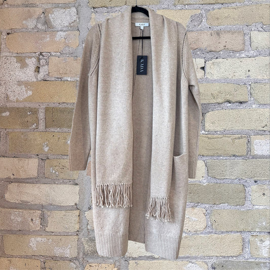 Ember Scarf Cardigan Taupe