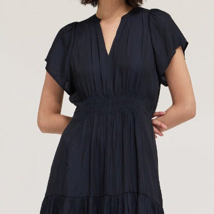 Grade & Gather Ruffle Satin Midi Dress - shoostore