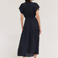 Grade & Gather Ruffle Satin Midi Dress - shoostore