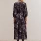 Grade & Gather Printed Midi Dress Slate