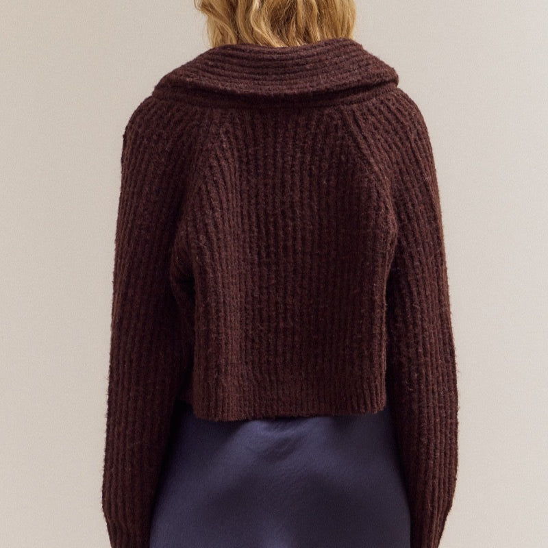 Grade & Gather Brown Shawl Collar Cardigan