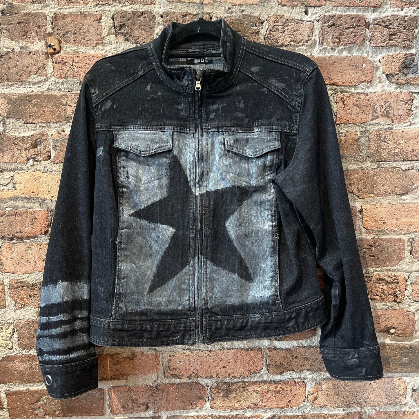 Gearhead Blue Denim Black Star Moto Jacket