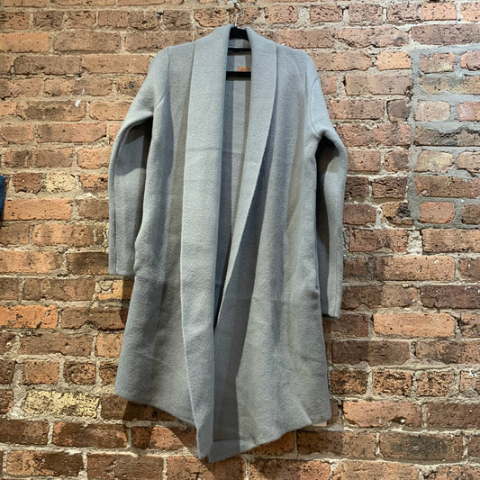 Oversized Open Front Long Coat Gray