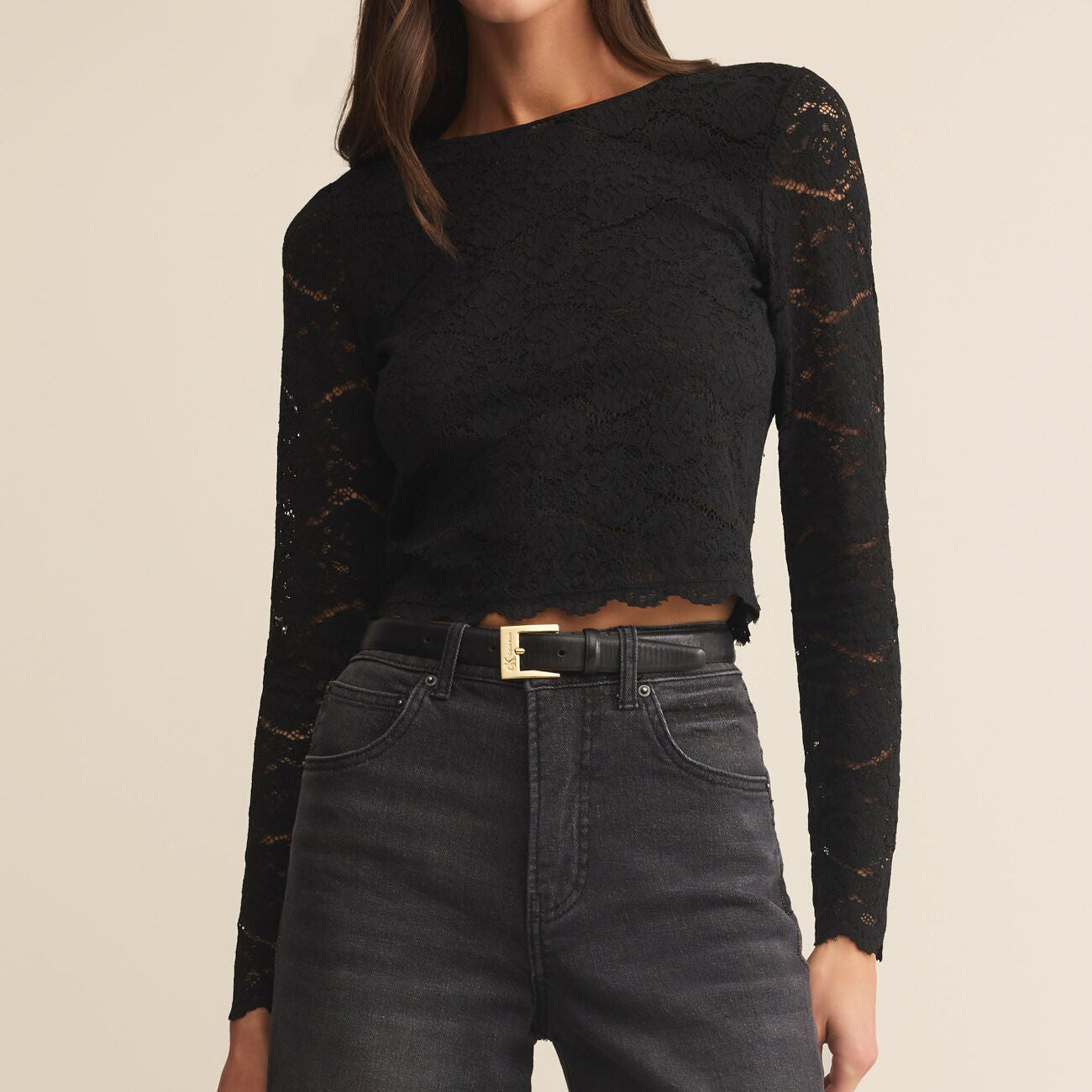 Z Supply Aurora Lace Top Black