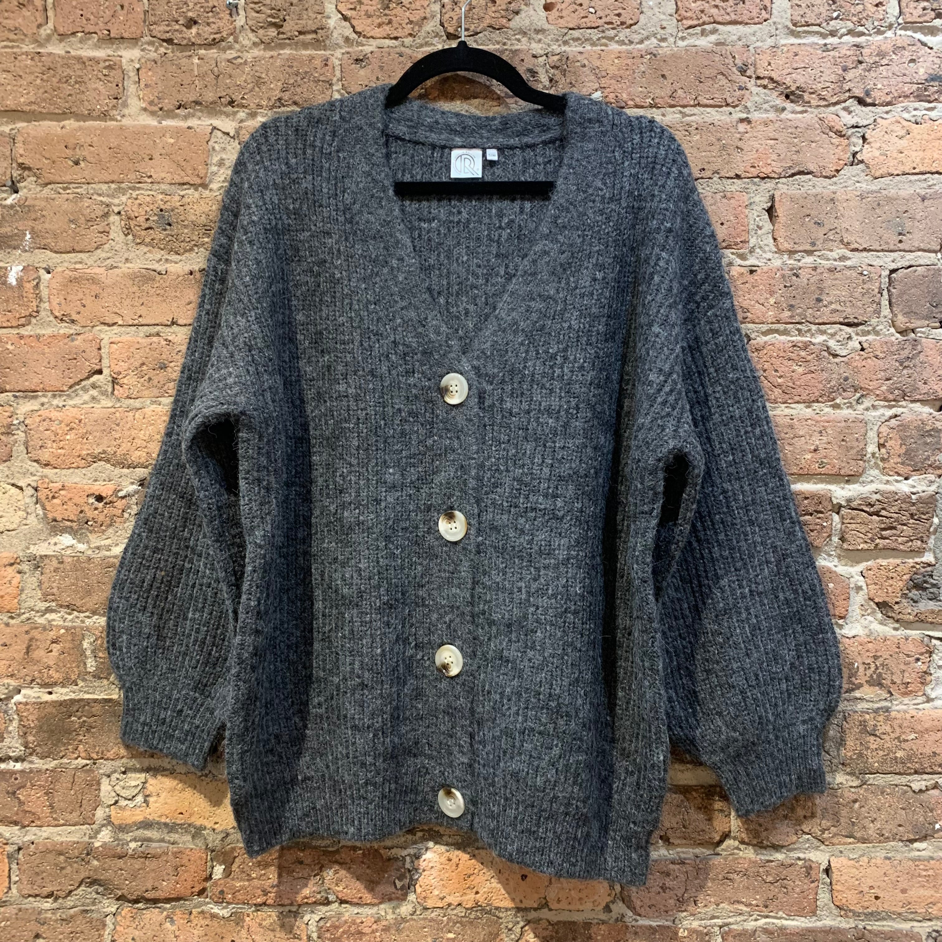 Dark grey oversized cardigan hotsell