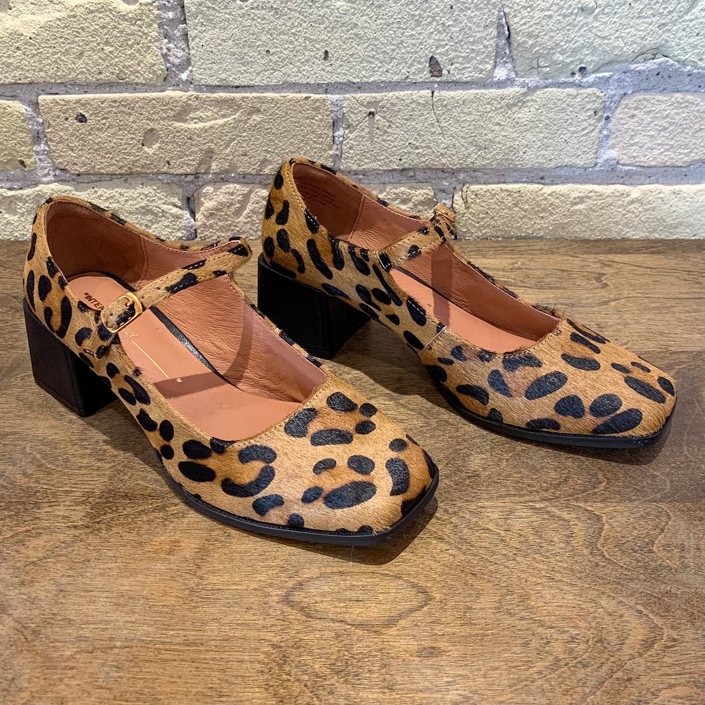 Intentionally Blank Christopher Cowhide Leopard Print Mary Jane