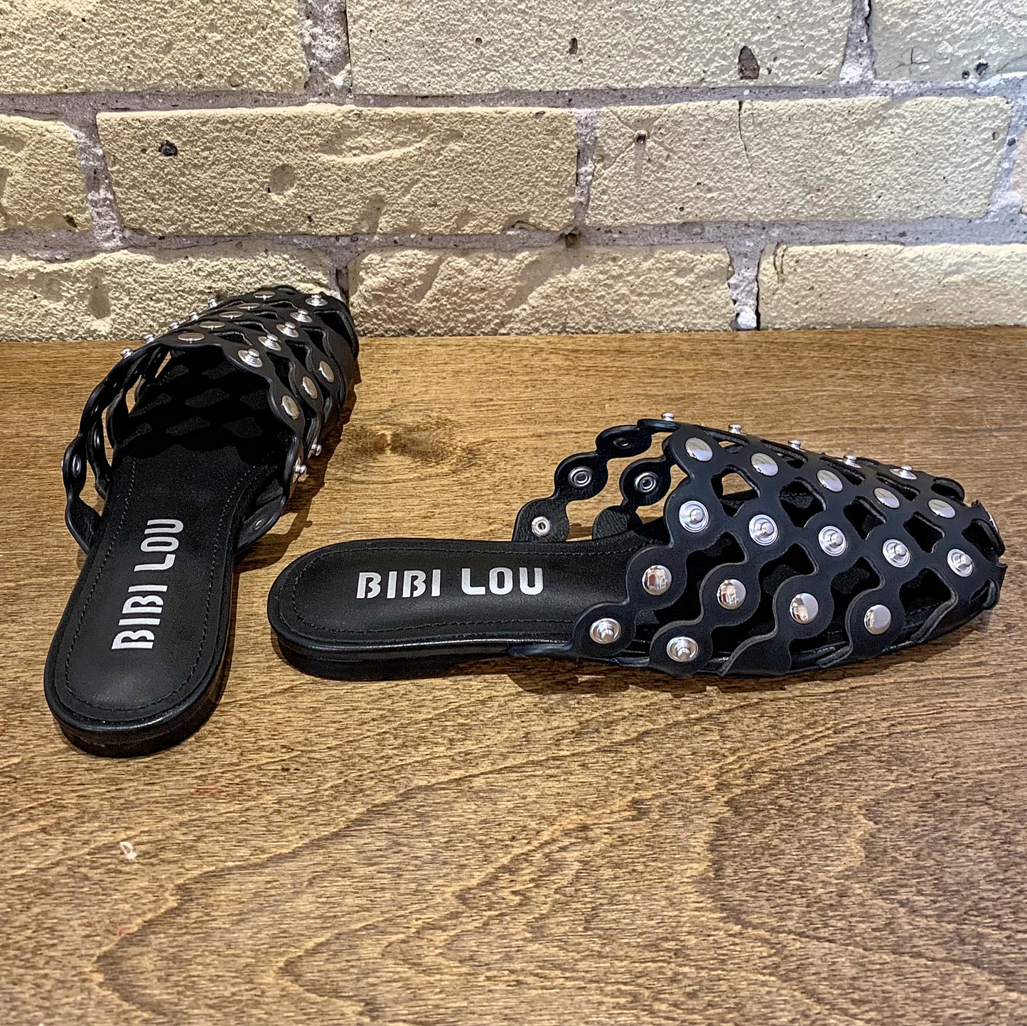 Bibi Lou Alexa Grommet Studded Mule