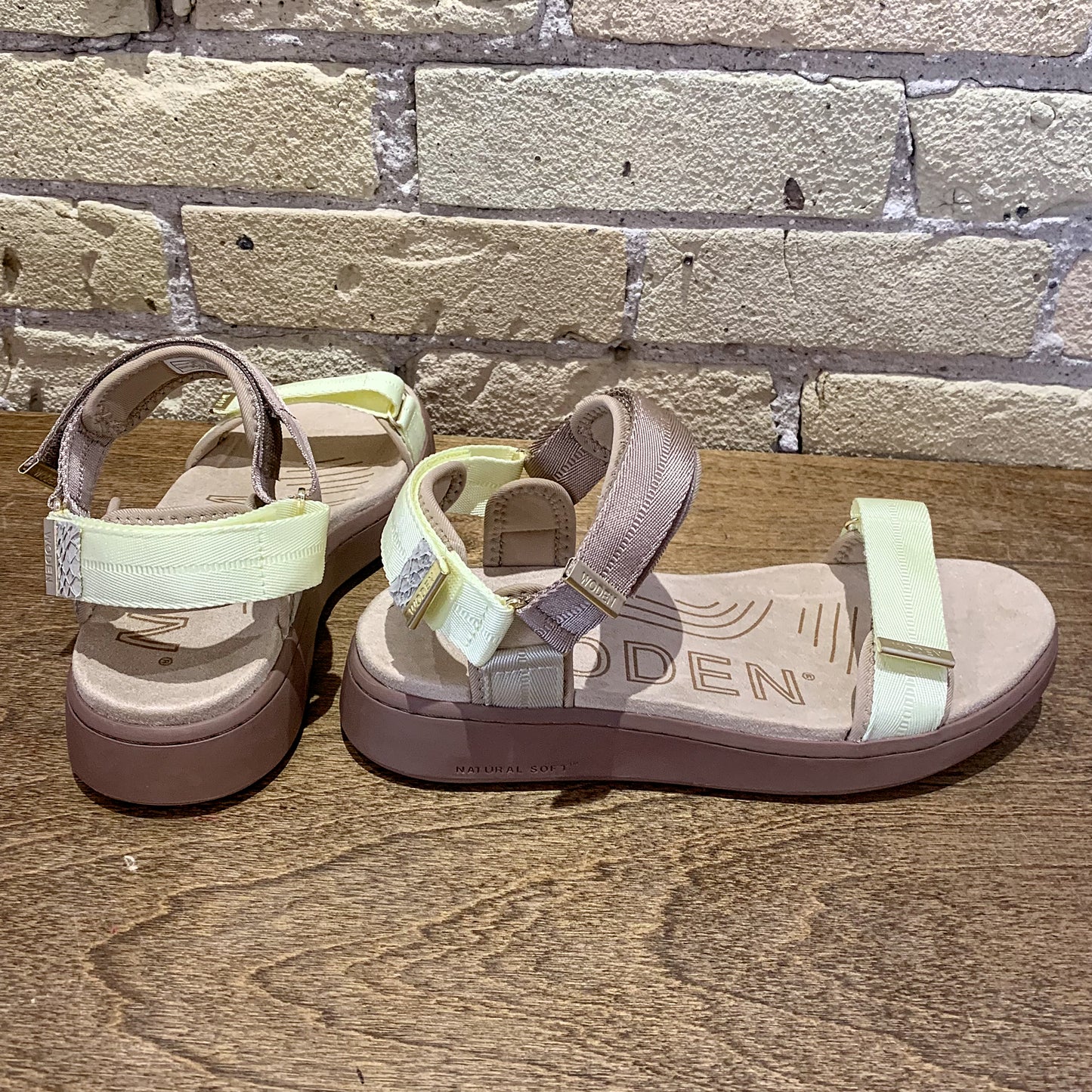 Woden Line Tricolor Sandals Taupe Multi - shoostore