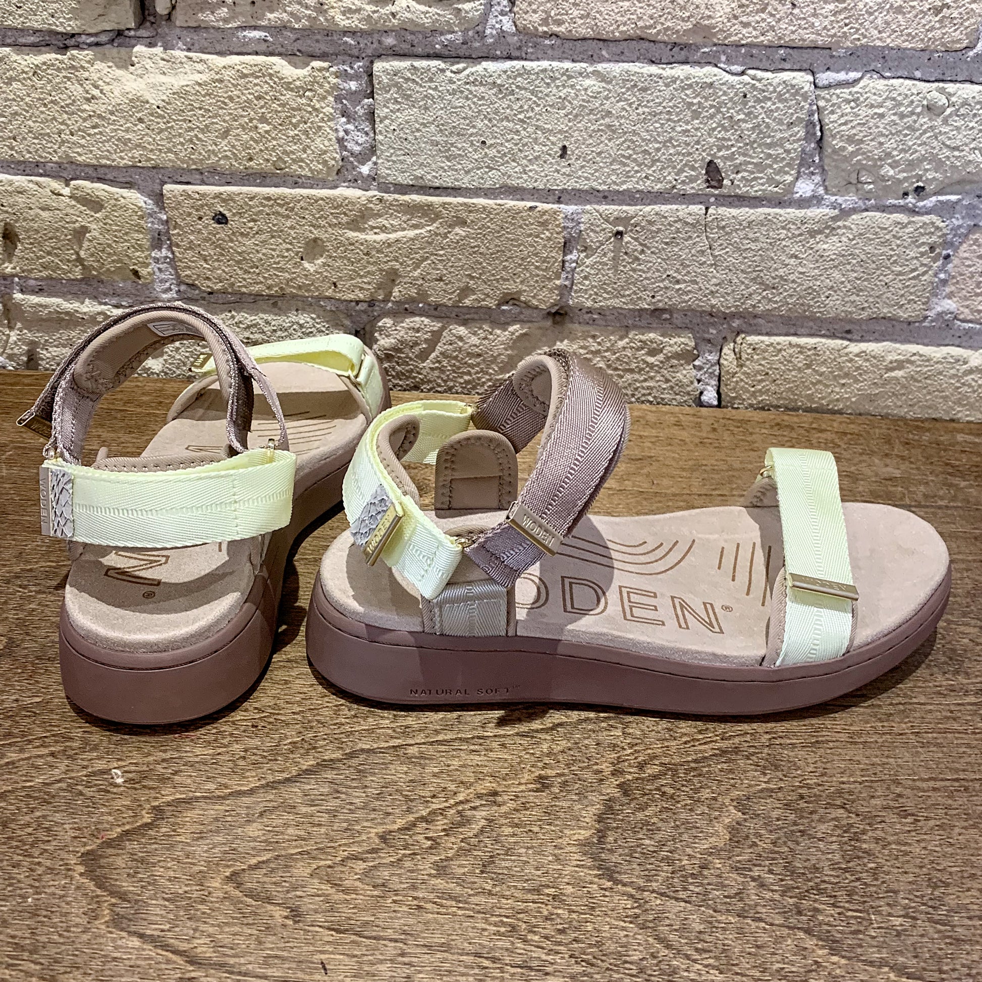Woden Line Tricolor Sandals Taupe Multi - shoostore