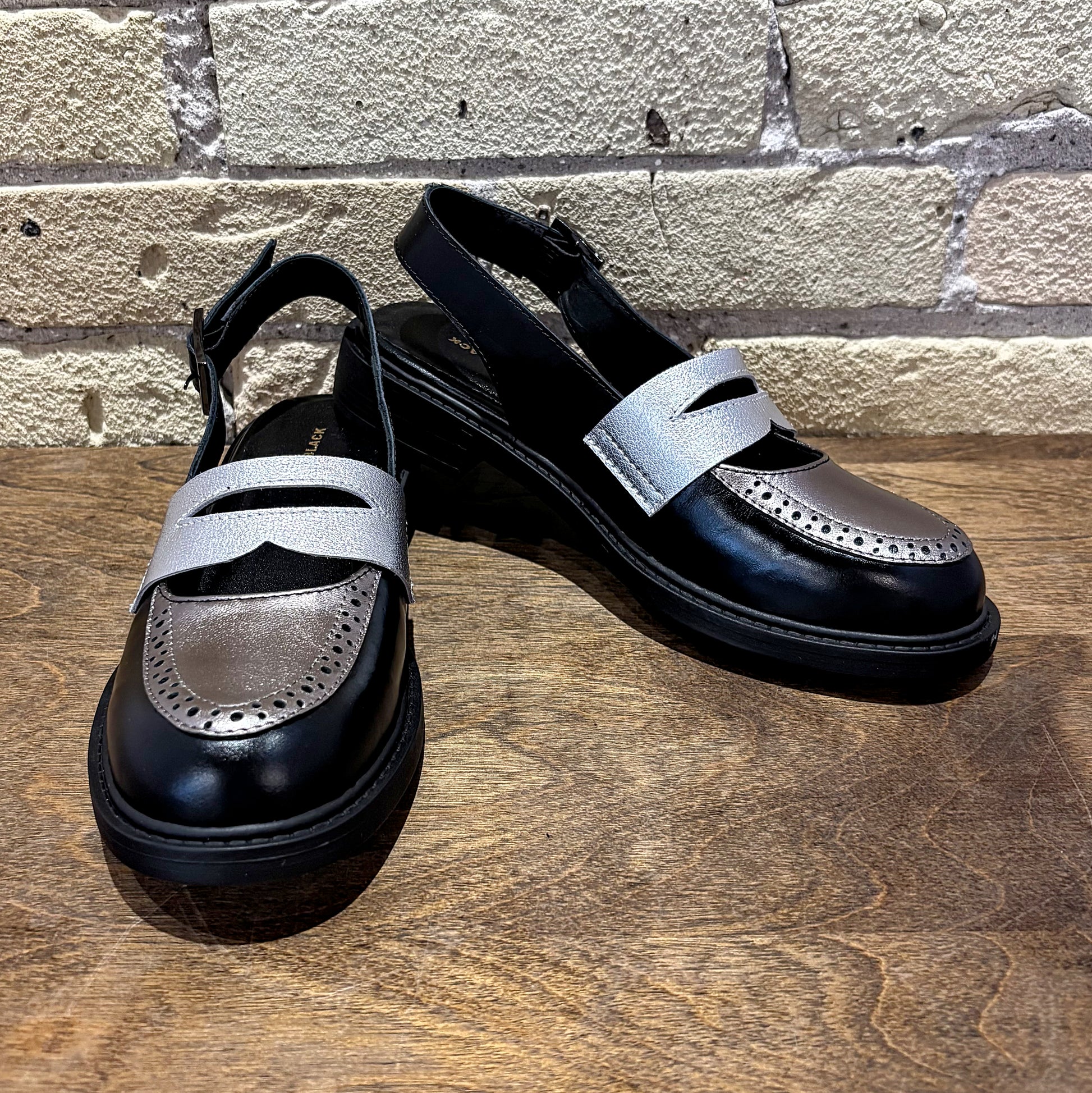 All Black Penny Sling - shoostore