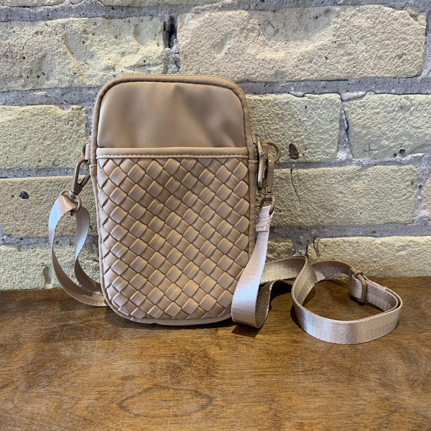 Divide & Conquer - Woven Neoprene Crossbody Nude