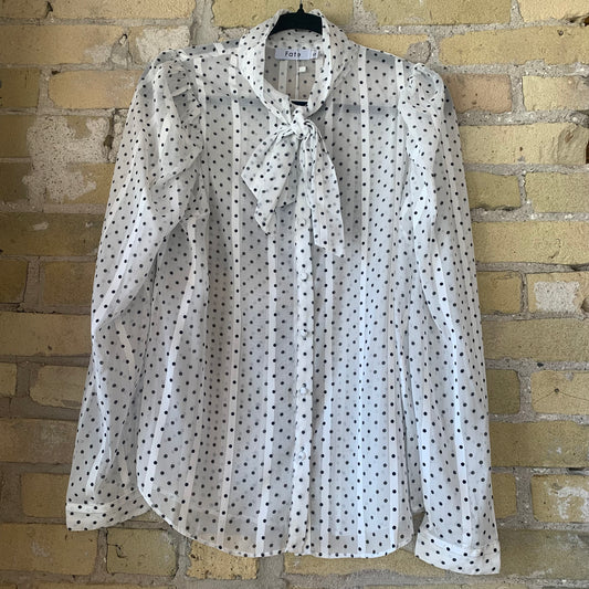 Fate Polka Dot Tie Neck Blouse