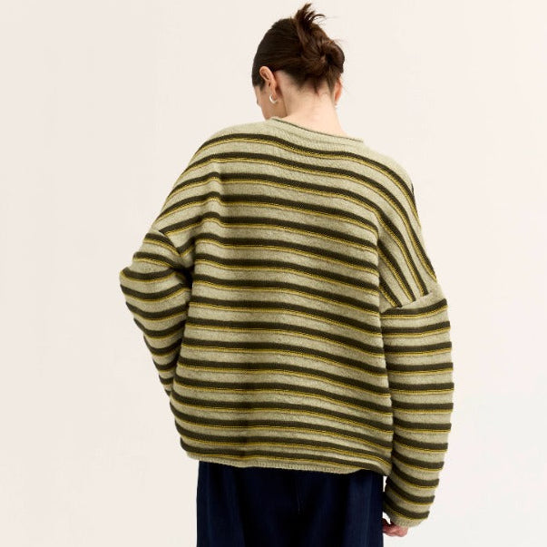 Grade & Gather Oversized Striped Cardigan