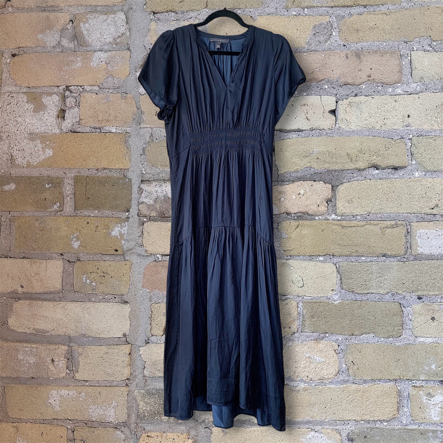 Grade & Gather Ruffle Satin Midi Dress - shoostore