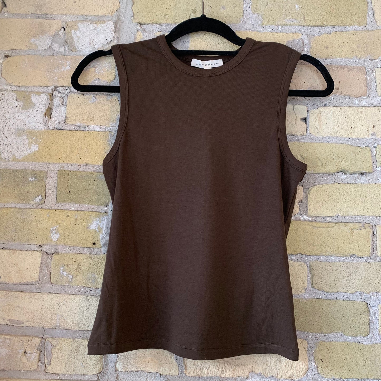 Grade & Gather Wide Shoulder Tank Dark Chocolate