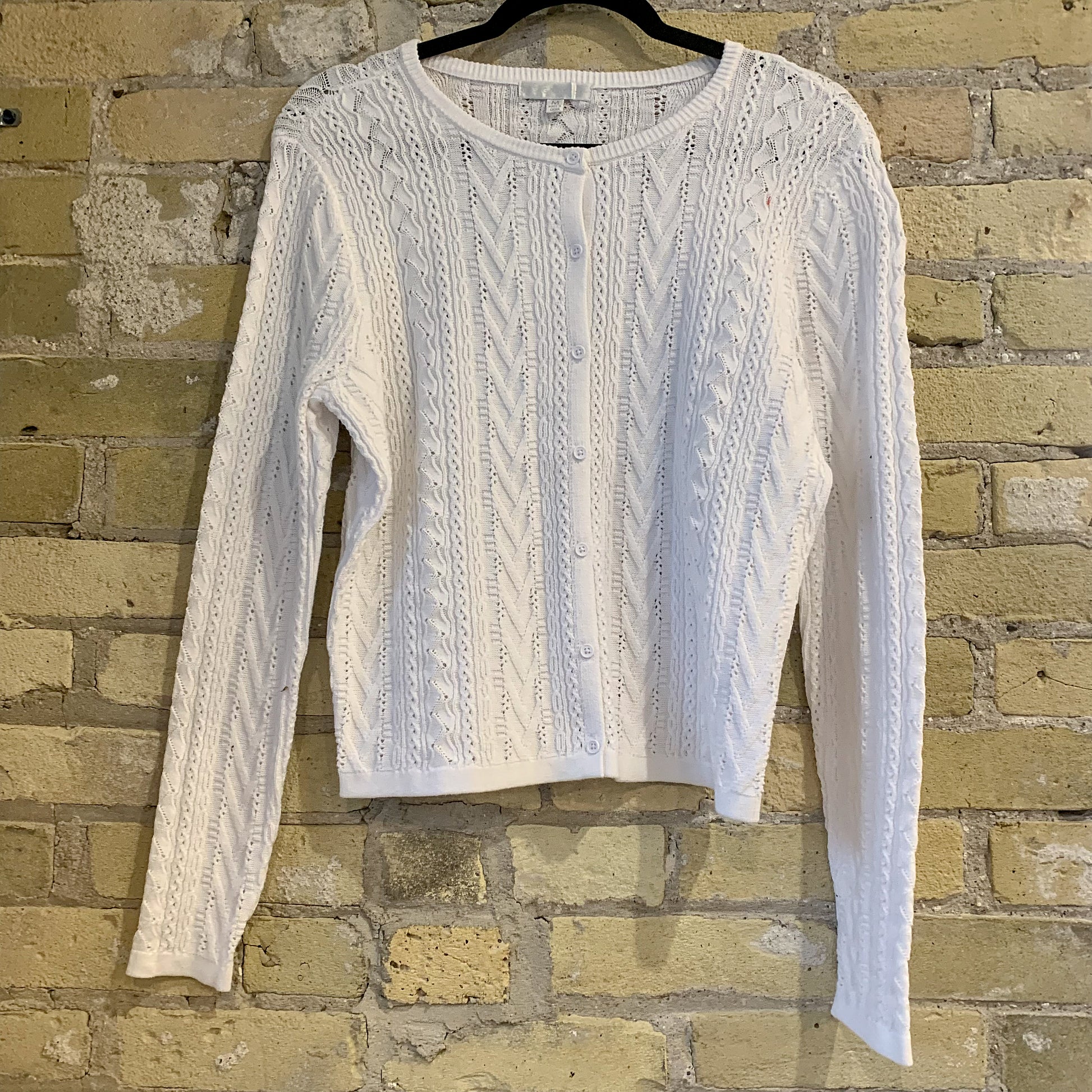 Design History Pointelle Crew Cardigan - shoostore