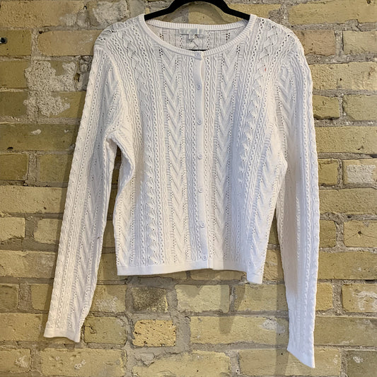 Design History Pointelle Crew Cardigan - shoostore