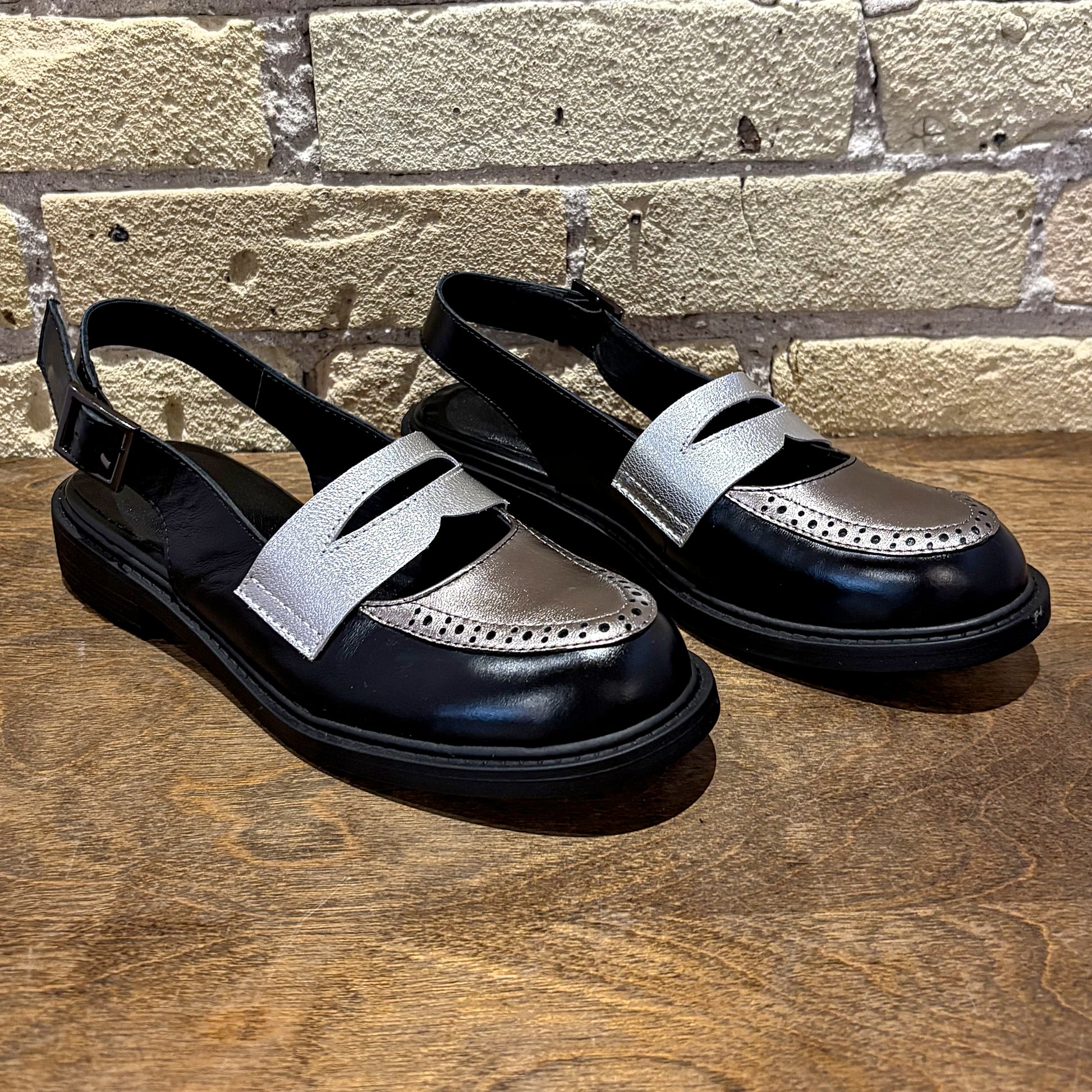 All Black Penny Sling - shoostore