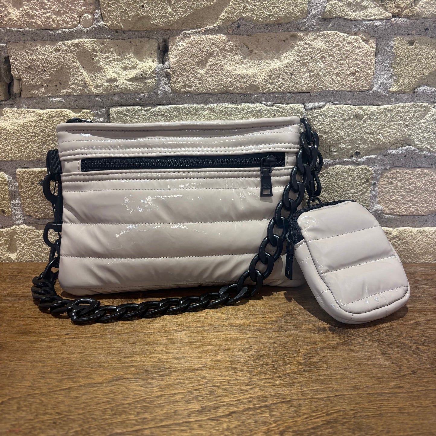 THINK ROYLN Downtown Crossbody Blonde Patent