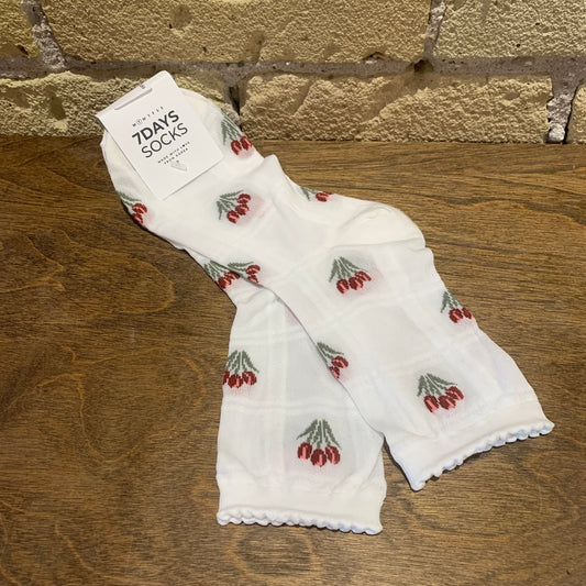 Crew See-Through Tulip Check Socks - shoostore