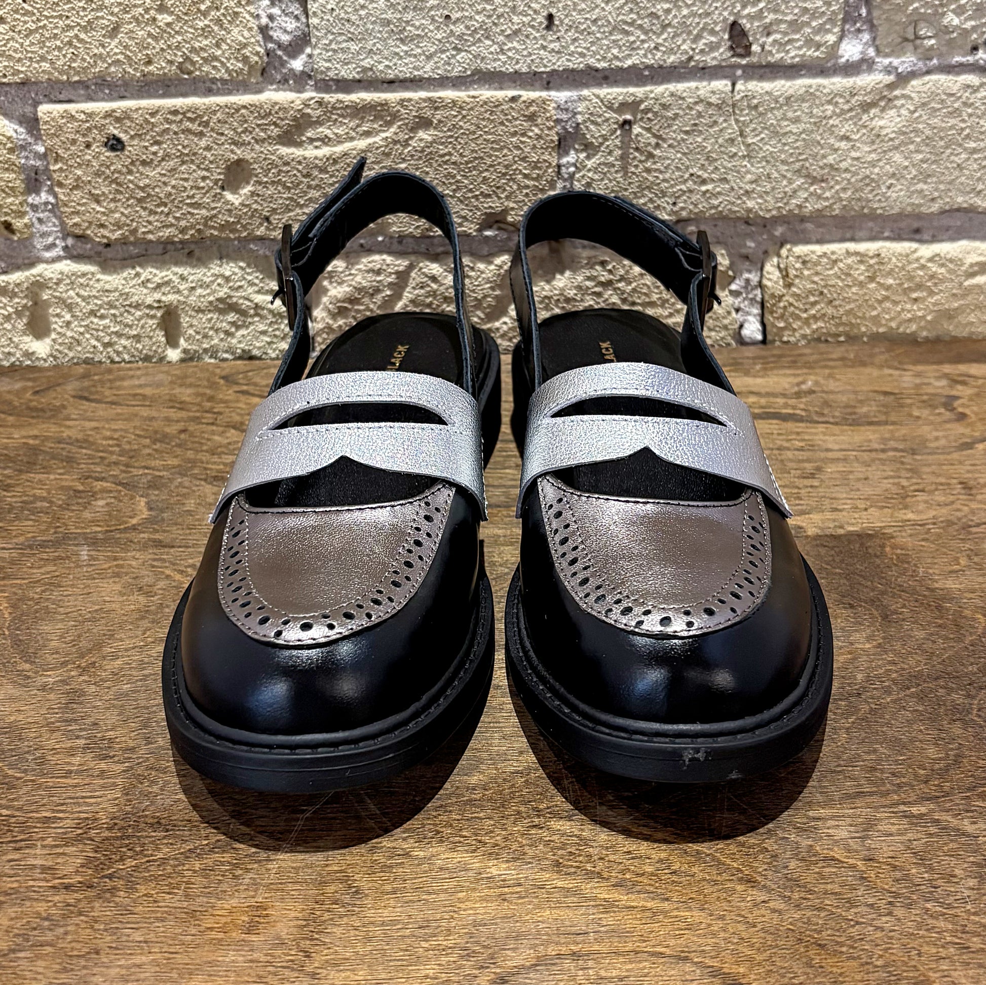 All Black Penny Sling - shoostore