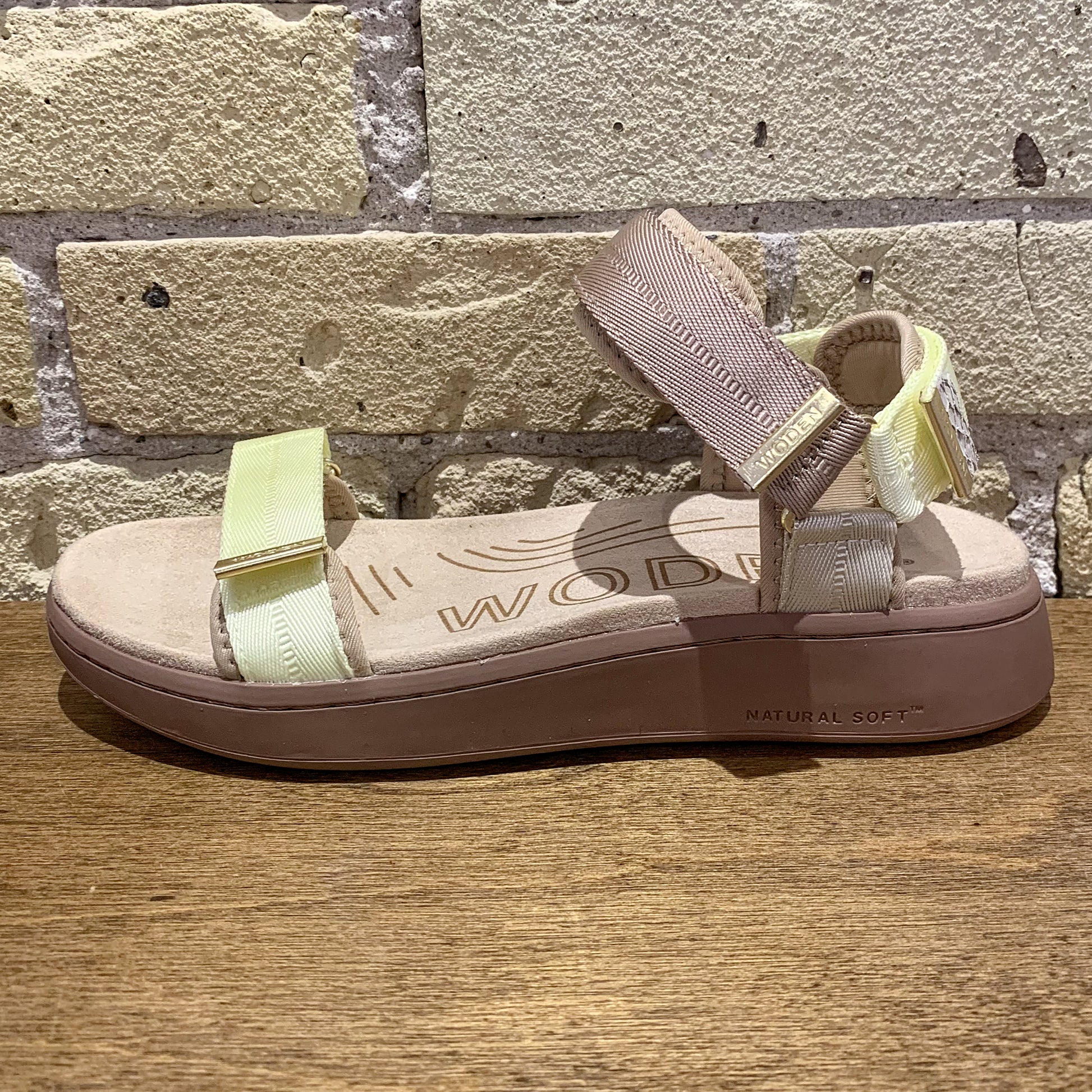 Woden Line Tricolor Sandals Taupe Multi - shoostore