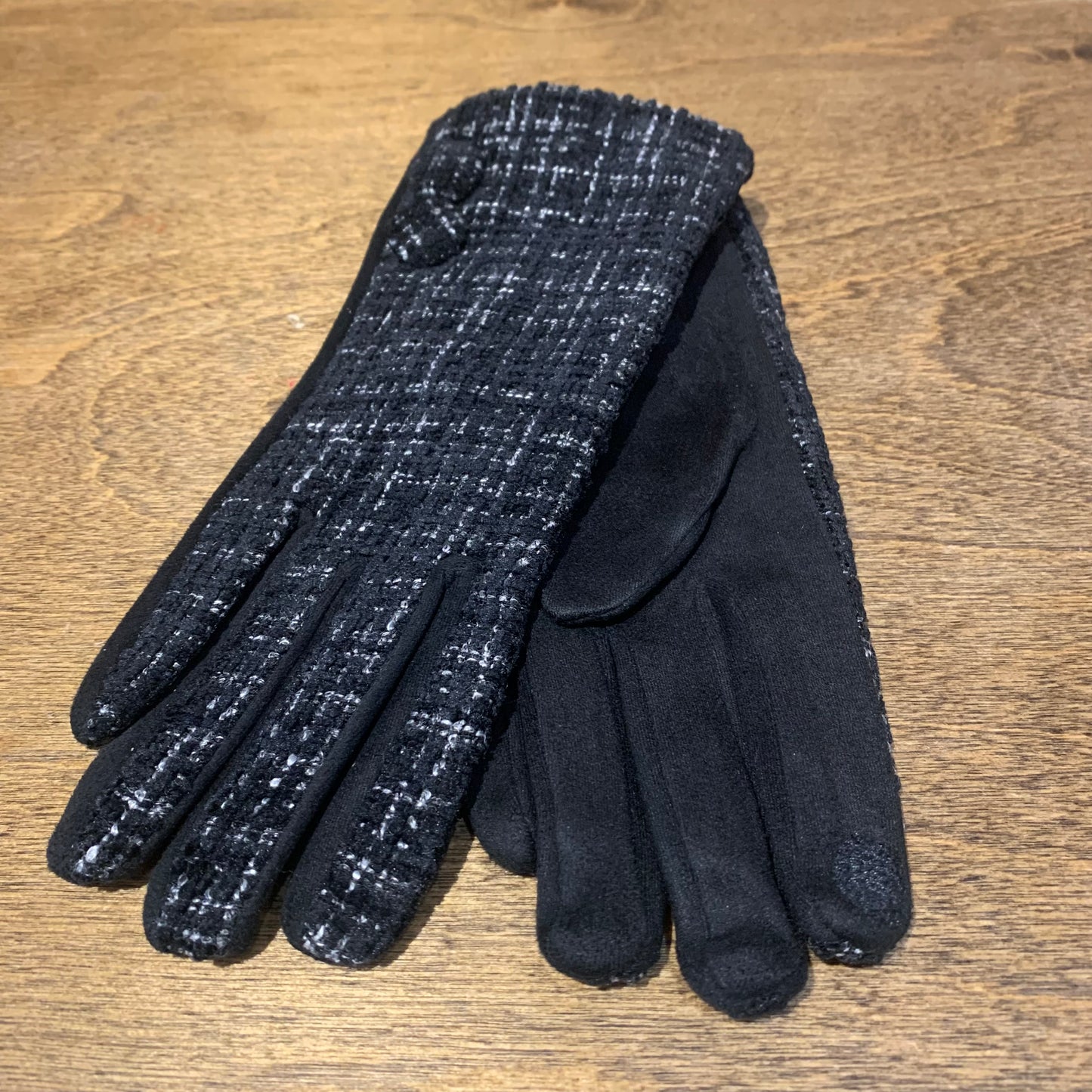 Plaid Pattern Tweed Gloves