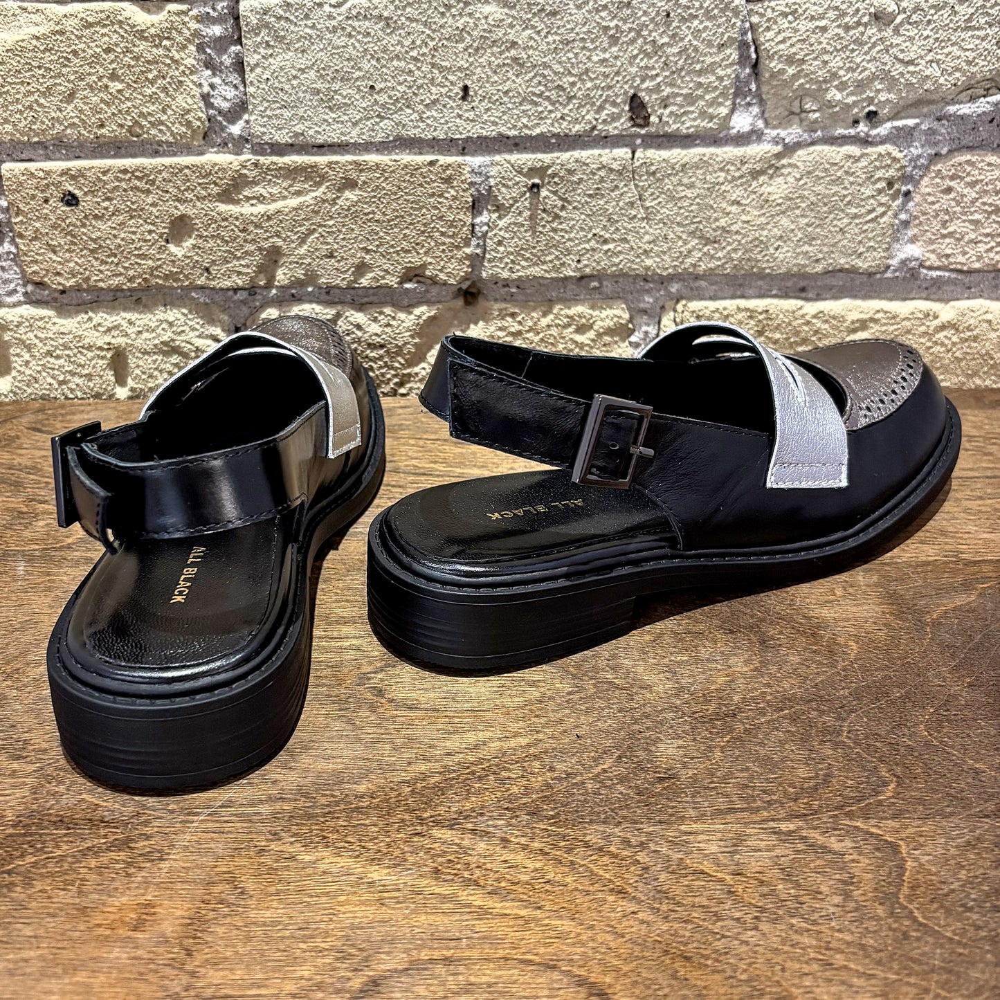 All Black Penny Sling - shoostore