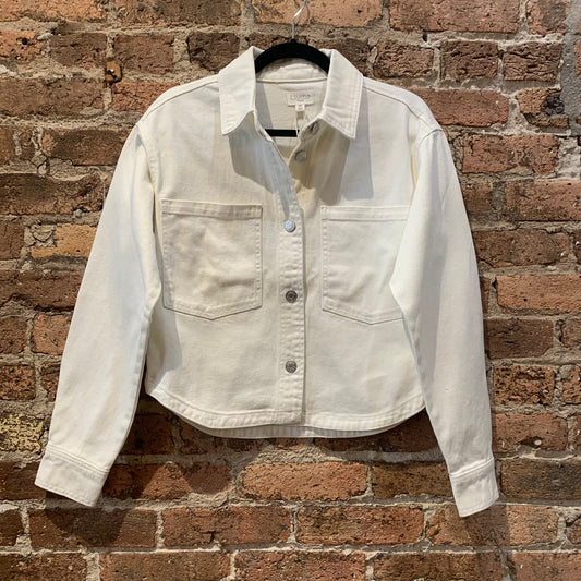 Z Supply Cropped Denim Jacket Off White