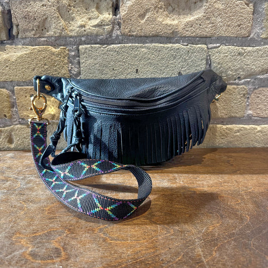 Ilze Heider Black Fringe Belt Bag 108