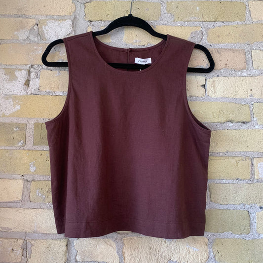 Z Supply Sloane Linen Top Chocolate Cherry - shoostore