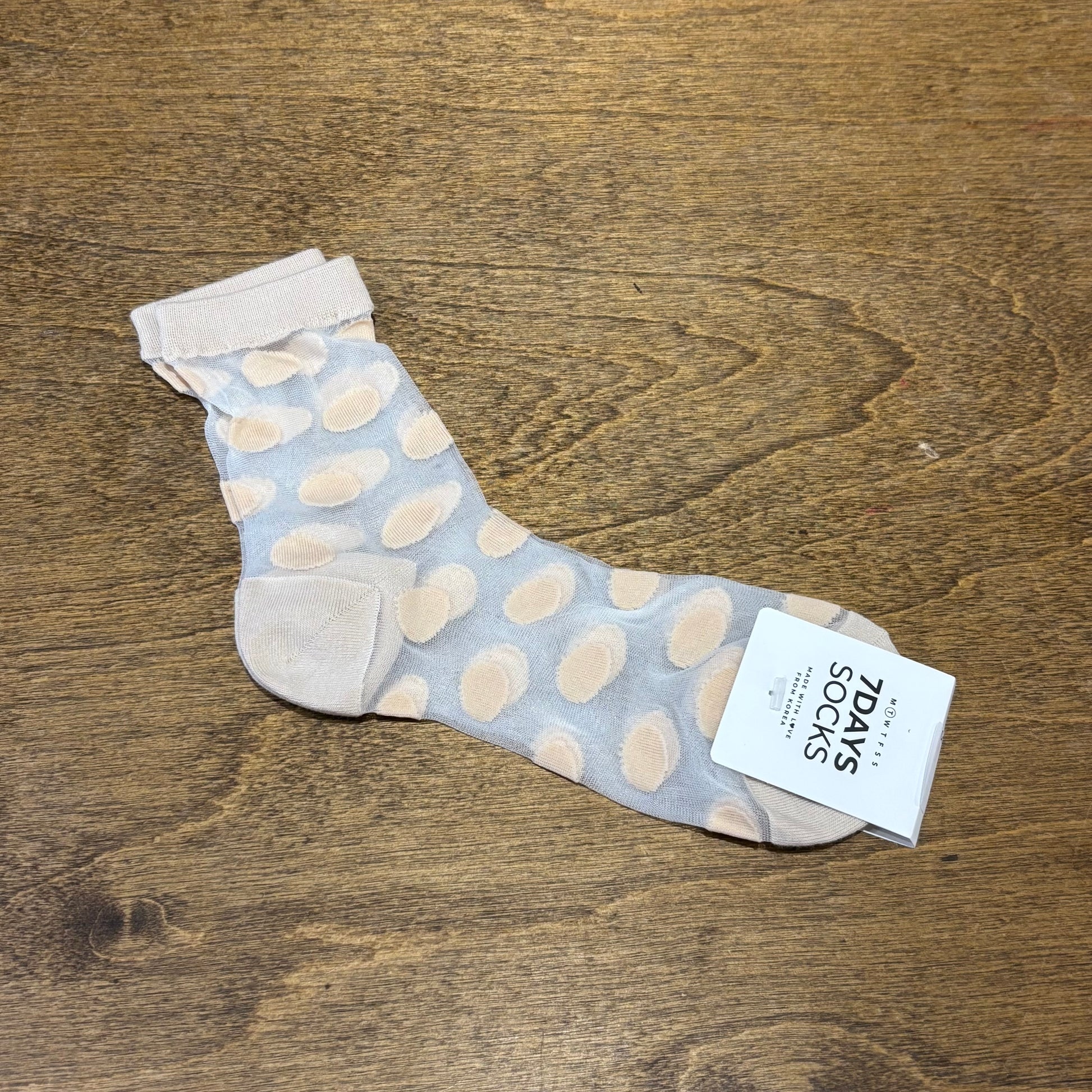 Crew See-Through Basic Dot Socks - shoostore