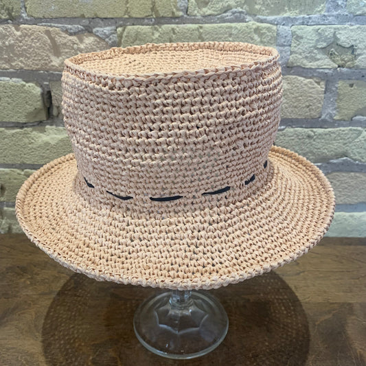 dot.s Natural Raffia Flat Hat
