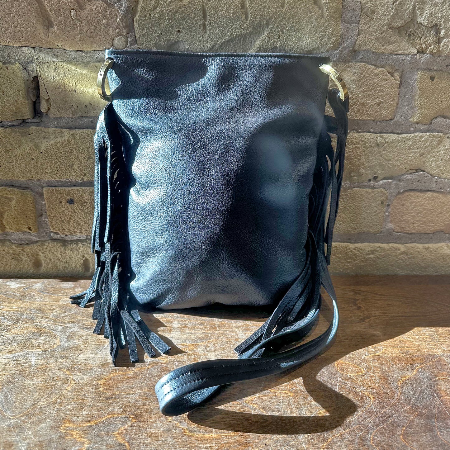 Ilze Heider Black Fringe Bag 109