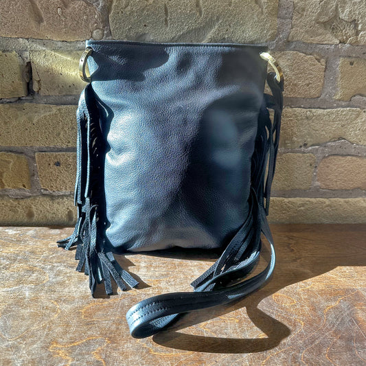 Ilze Heider Black Fringe Bag 109