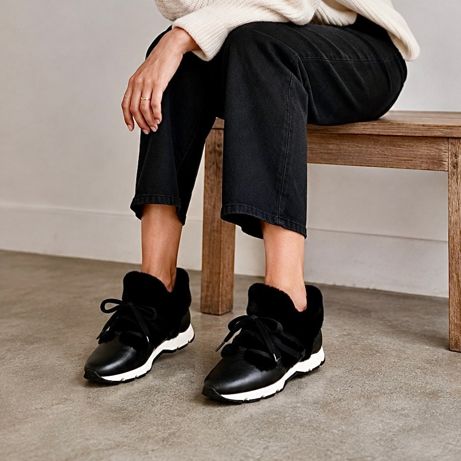 ALL BLACK Furry Sneak 2 Black